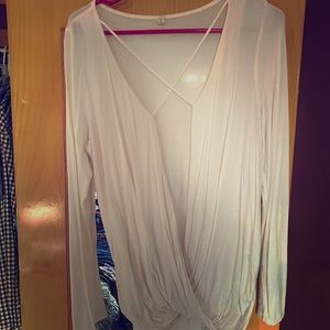 White long sleeve top
